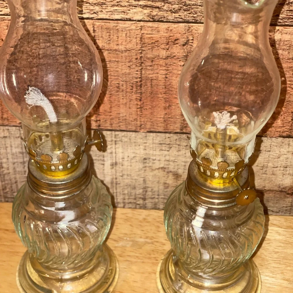 Vintage Miniature Glass Oil Lamps